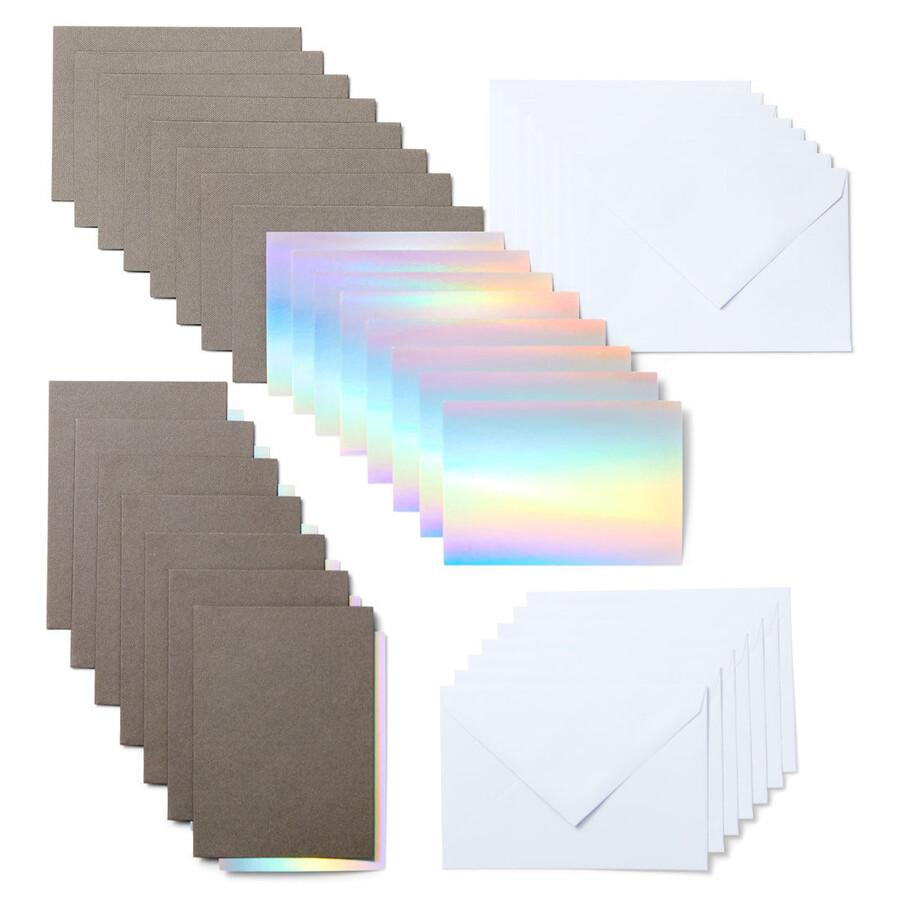 cricut joy-insatskort gråsilver holografiska 35 x 49
