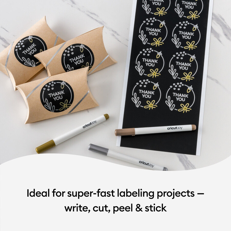 cricut joy smart label skrivbar vinyl – permanent svart