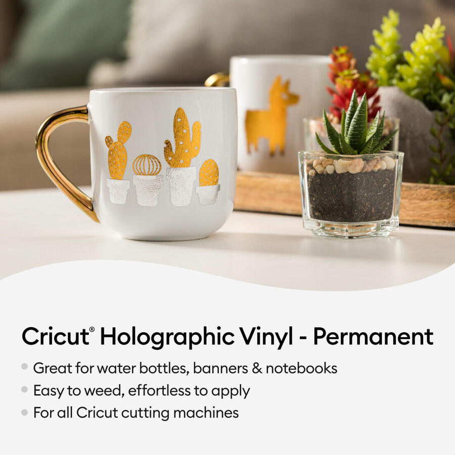 holografisk vinyl blått provbitar - permanent 6 st