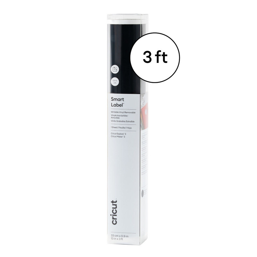 smart label skrivbar vinyl – avtagbar svart 1 m