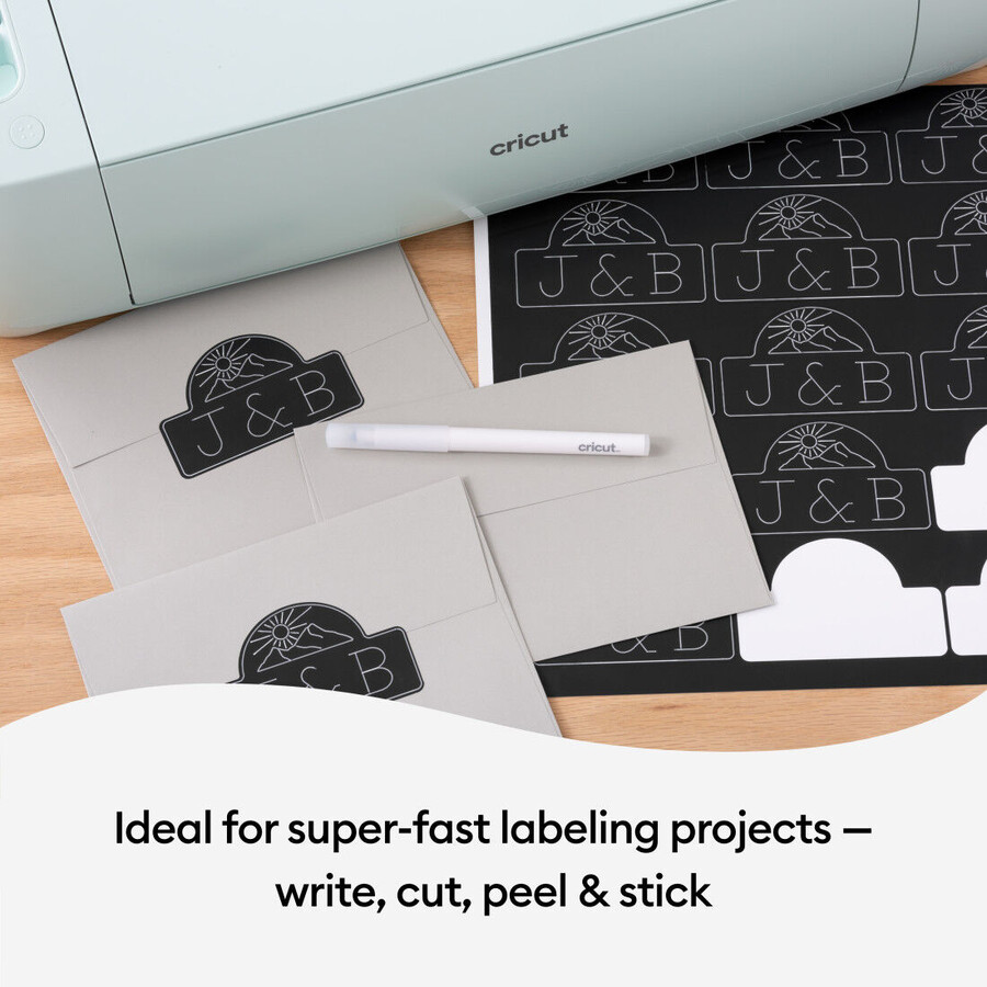 smart label skrivbar vinyl – avtagbar svart 1 m