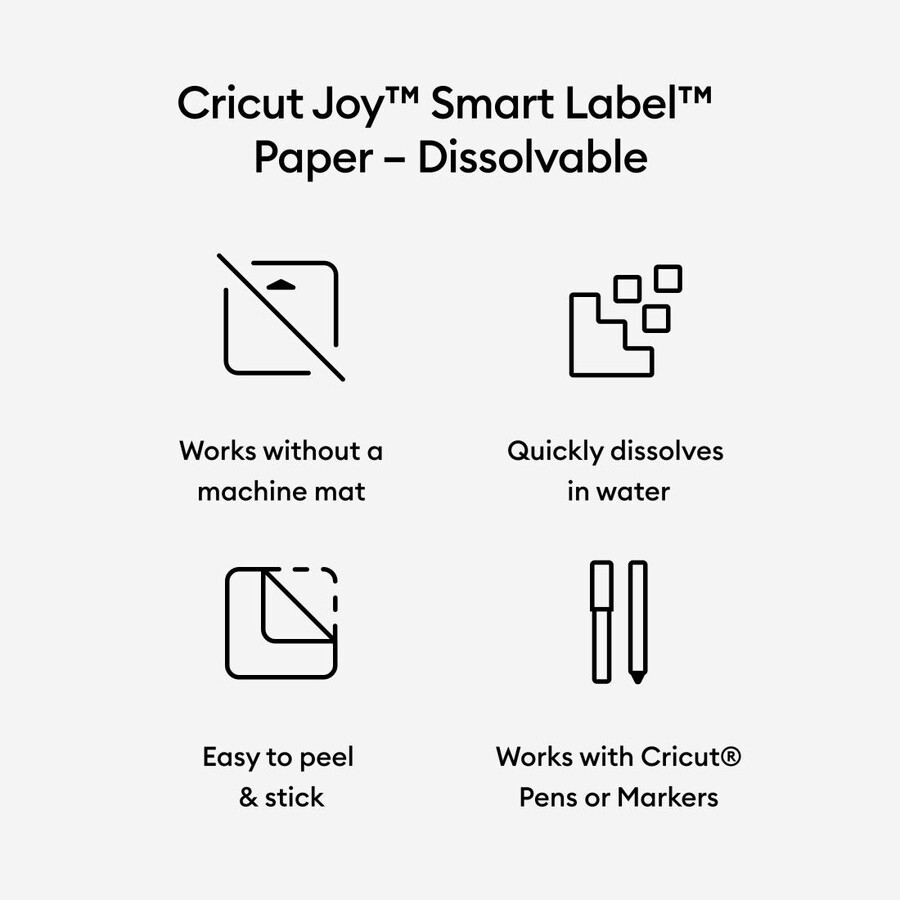 cricut joy smart label-papper – lösligt vitt