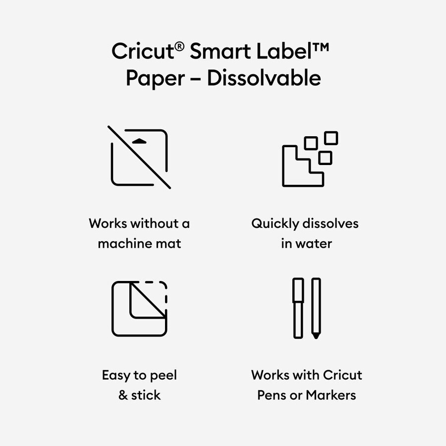 smart label-papper – lösligt vitt