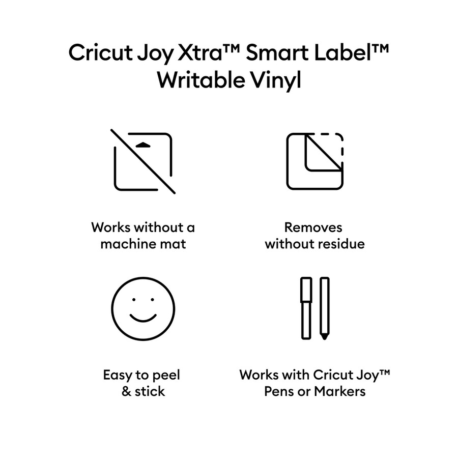 cricut joy xtra smart vinyl skrivbar vinyl – avtagbar 3 st