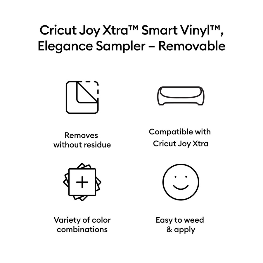 cricut joy xtra smart vinyl – avtagbar provlapp elegance 3 st