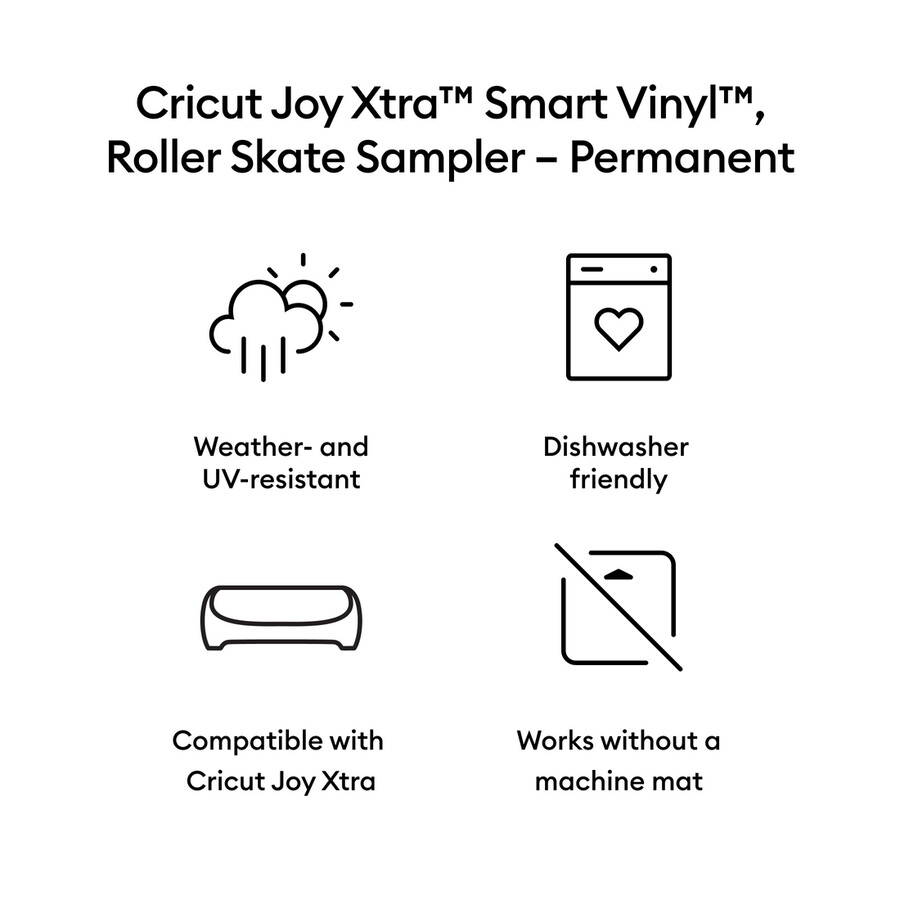 cricut joy xtra smart vinyl – permanent sampler rullskridsko 3 st