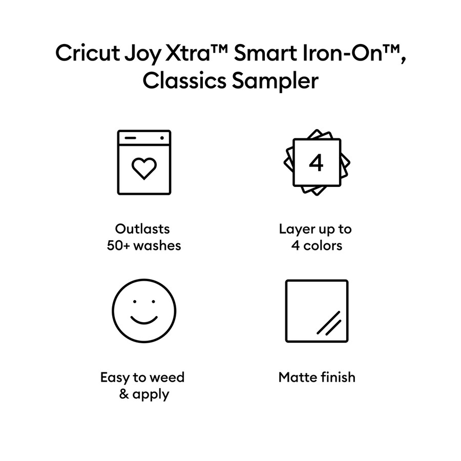 cricut joy xtra smart iron-on-provbit klassisk 3 st