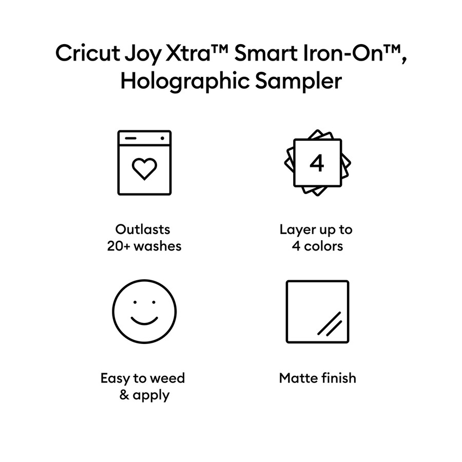 cricut joy xtra smart iron-on-sampler holografisk 3 st
