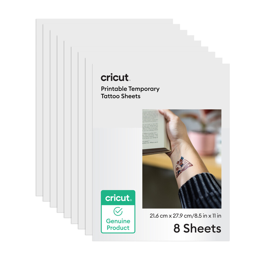 cricut utskrivbara tillfälliga tatueringsark - 85 x 11 tum 8 ct