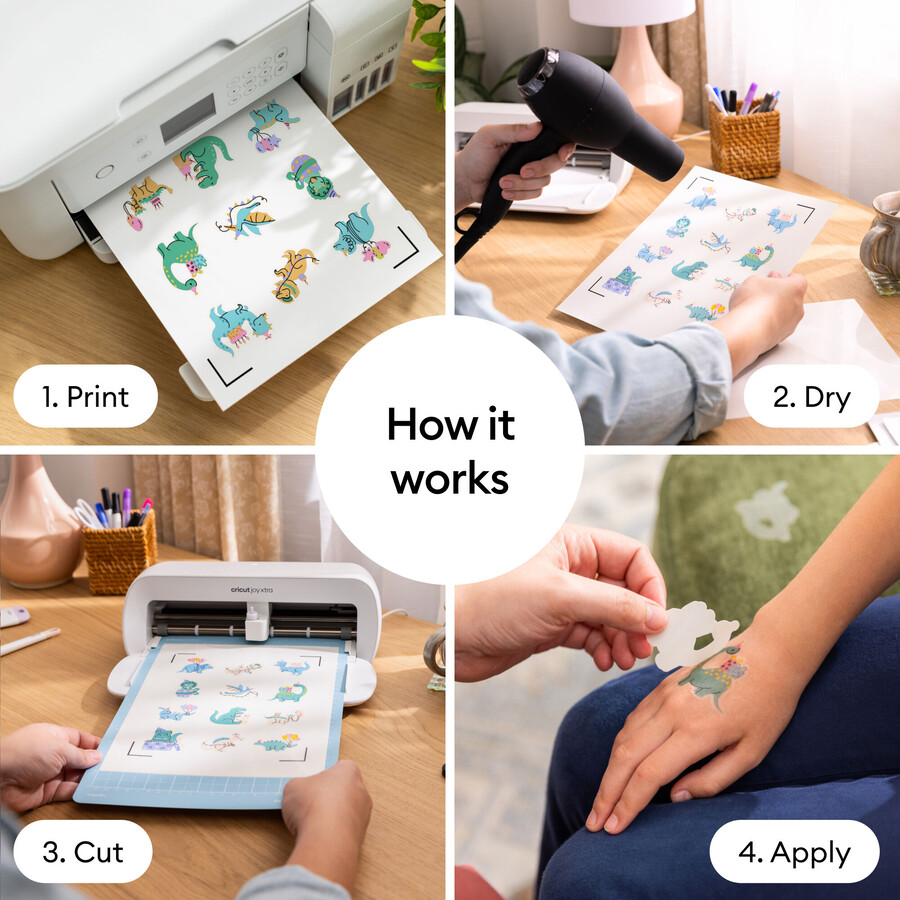 cricut utskrivbara tillfälliga tatueringsark - 85 x 11 tum 8 ct