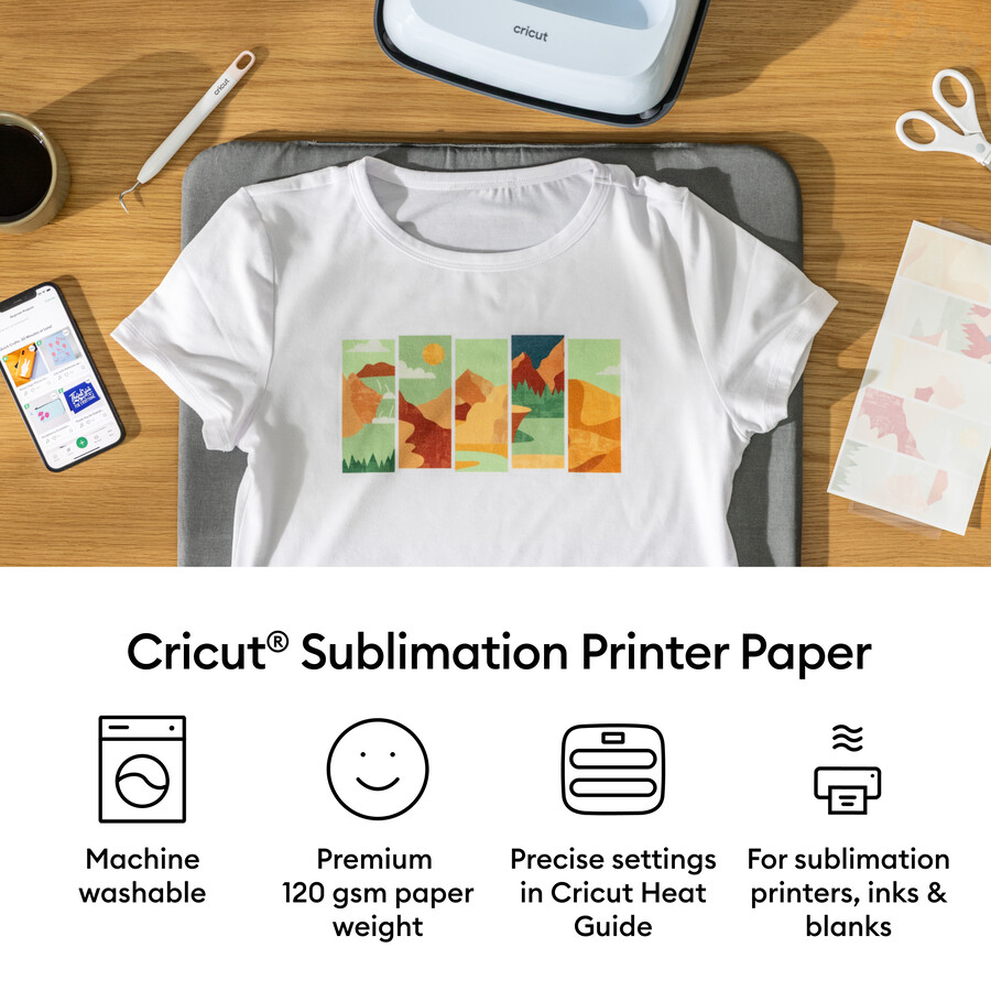cricut sublimeringspapper för skrivare - 85 x 11 tum 100 st