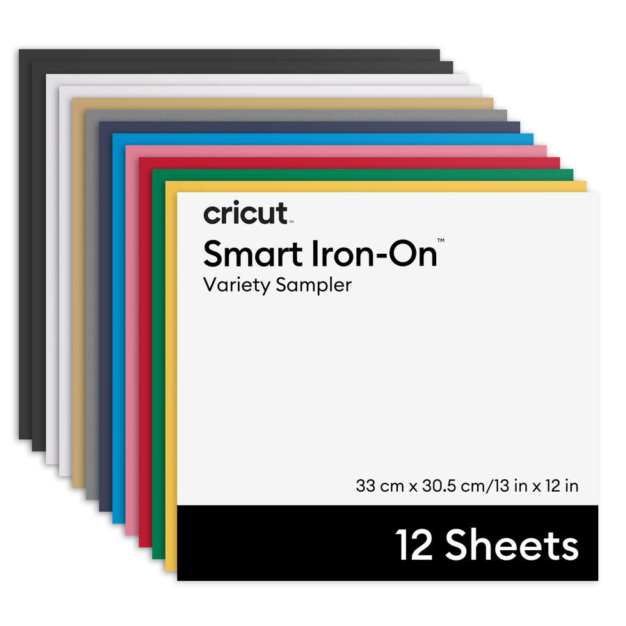 cricut smart iron-on värmeöverföringsvinyl utan matta variantprovtagning - 13 x 12 tum 12 st
