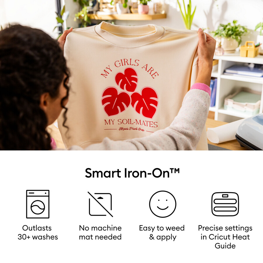cricut smart iron-on värmeöverföringsvinyl utan matta variantprovtagning - 13 x 12 tum 12 st