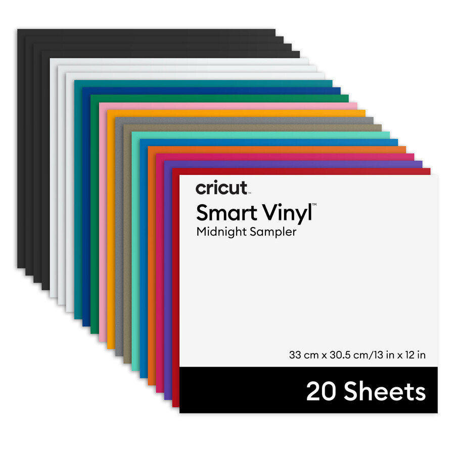 cricut smart vinyl permanent vinyl utan matta färgglatt provtryck – 13 x 12 tum 20 st