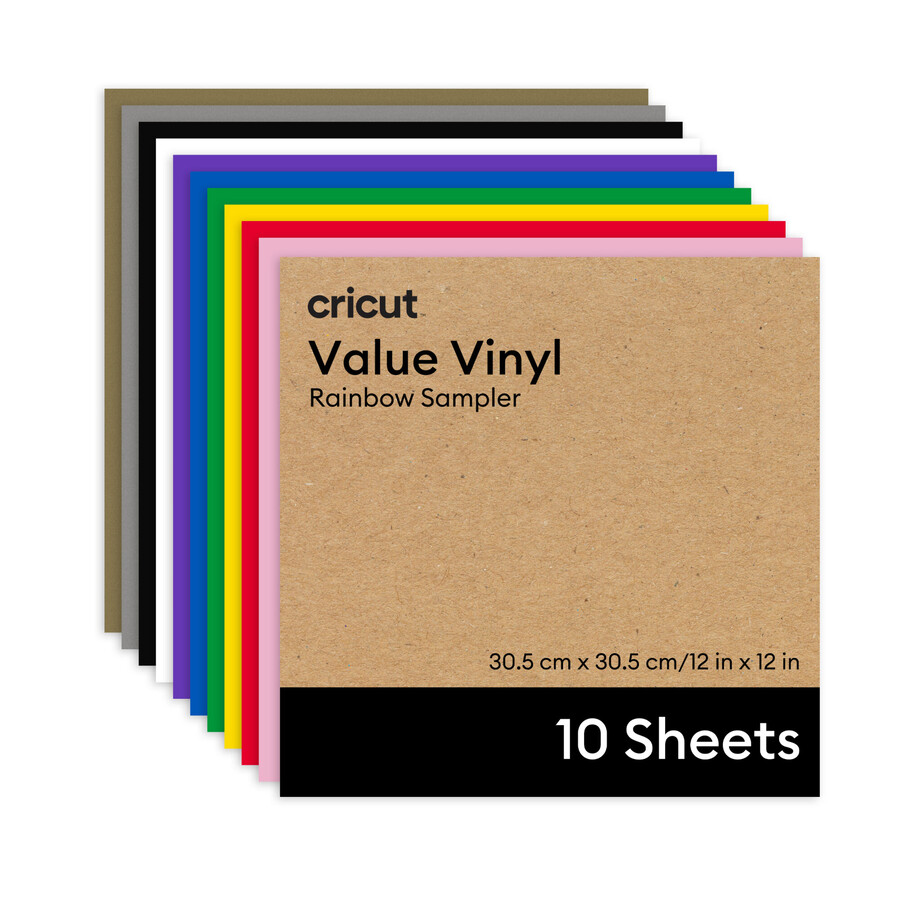 cricut value vinyl rainbow sampler - 12 x 12 tum 10 st