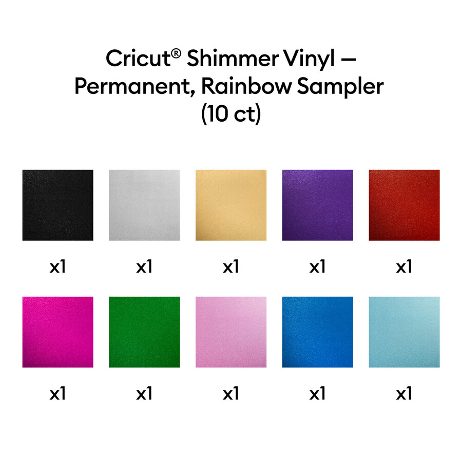 cricut shimmer vinyl – permanent festprovtagning – 12 x 12 tum 10 st