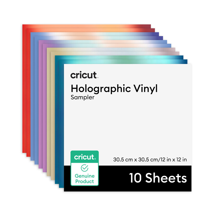 cricut holografisk vinyl – permanent mytisk sampler – 12 x 12 tum 10 st