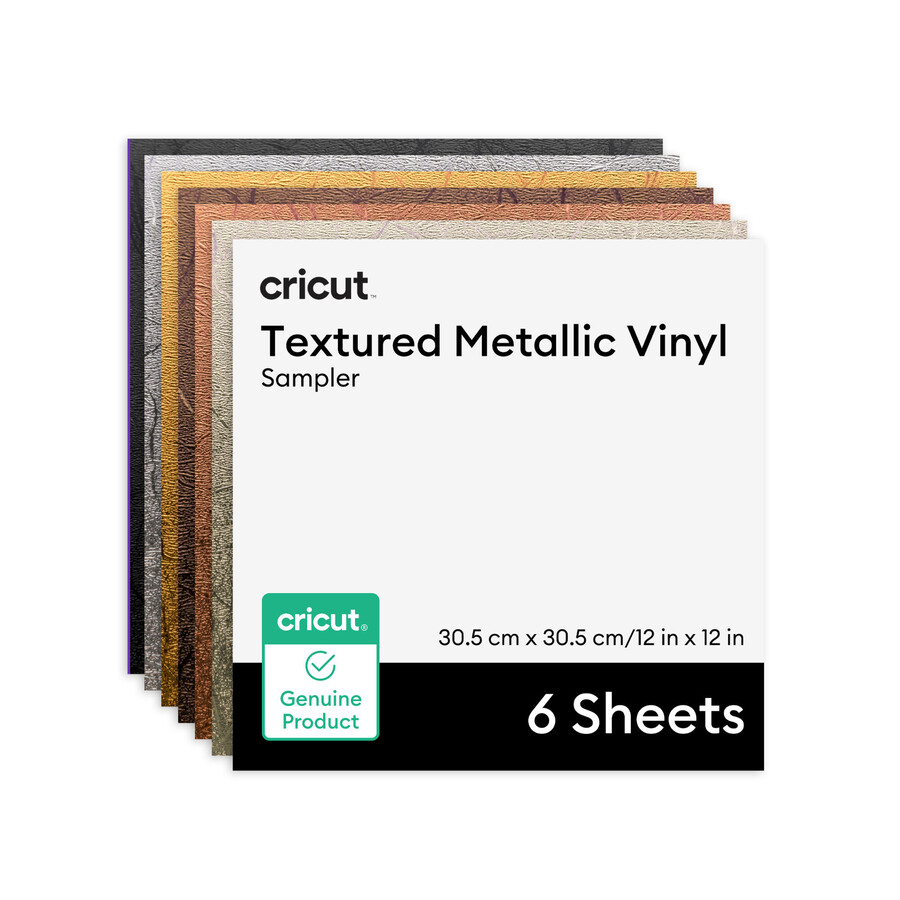 cricut texturerad metallisk vinyl – permanent lyxig provbit – 12 x 12 tum 6 st