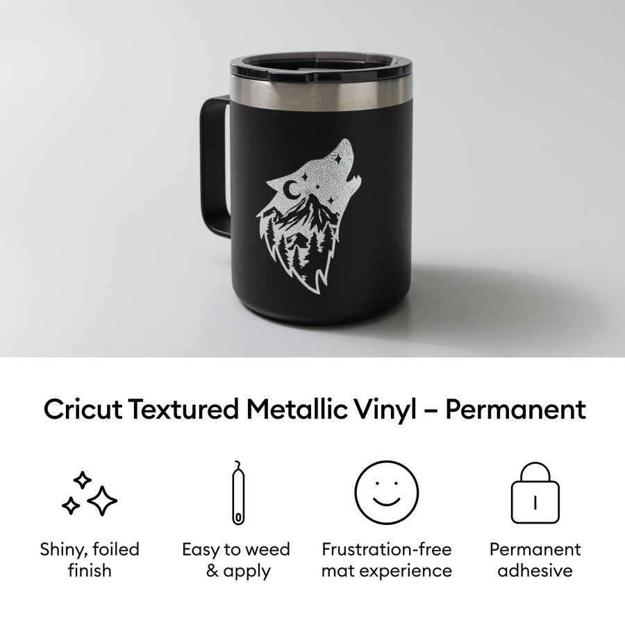 cricut texturerad metallisk vinyl – permanent lyxig provbit – 12 x 12 tum 6 st