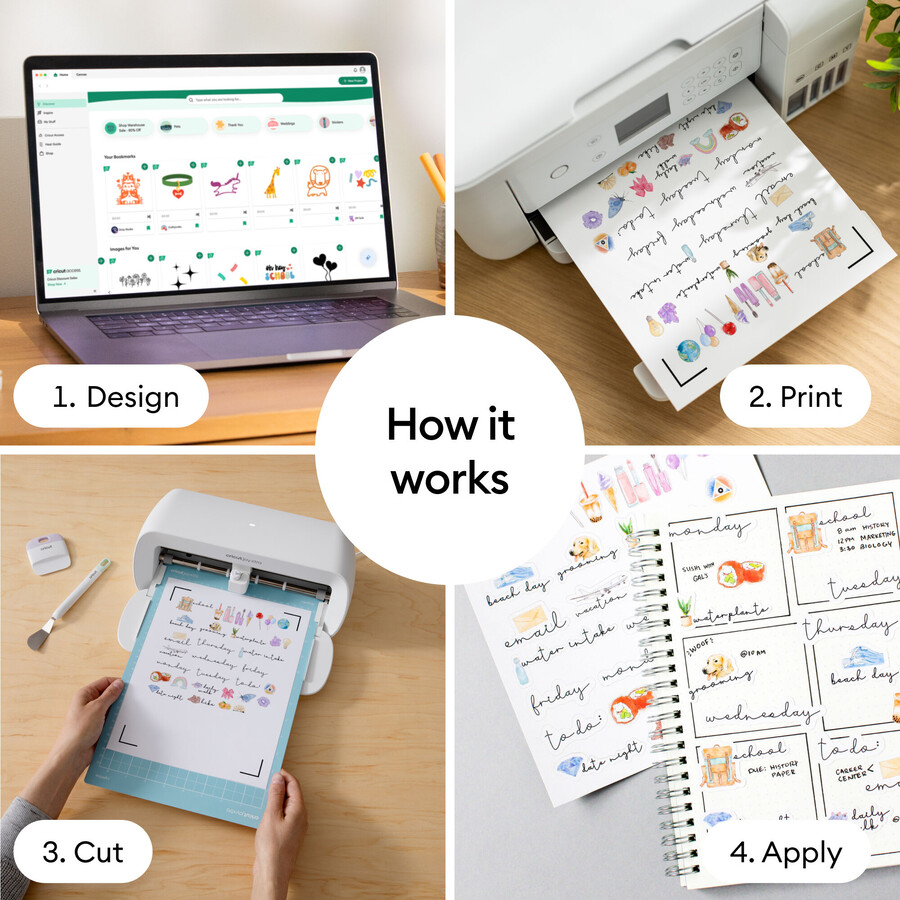 cricut utskrivbar vinyl för laserskrivare - 85 x 11 tum 25 ct