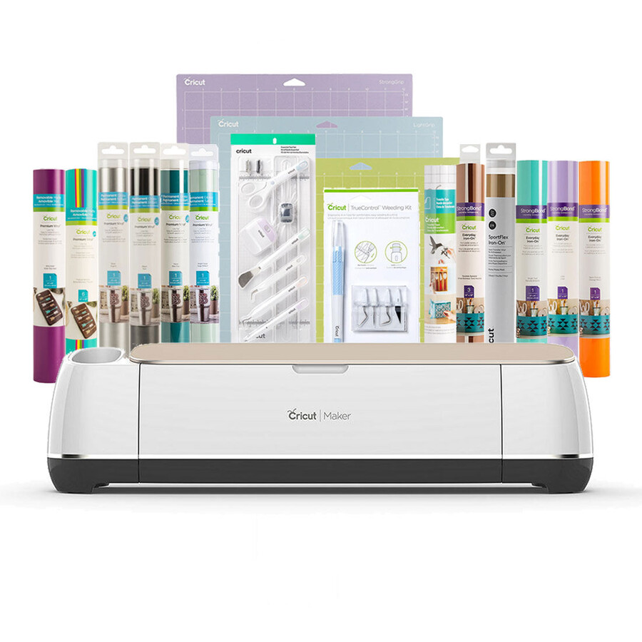 certifierad renoverad cricut maker essentials-paket cricut access-prenumeration champagne