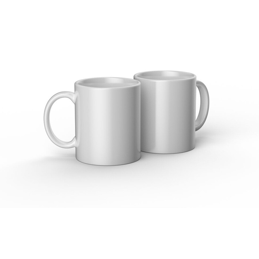 keramisk mugg blank vit - 340 ml 2 st