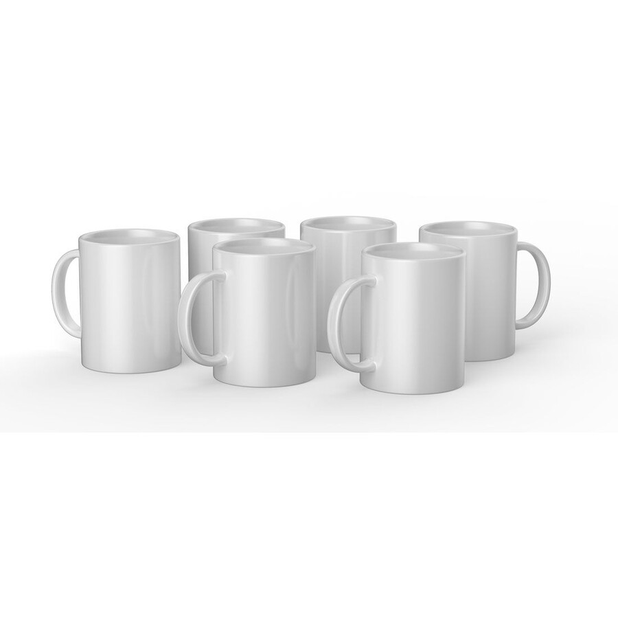 keramisk mugg blank vit - 425 ml 6 st