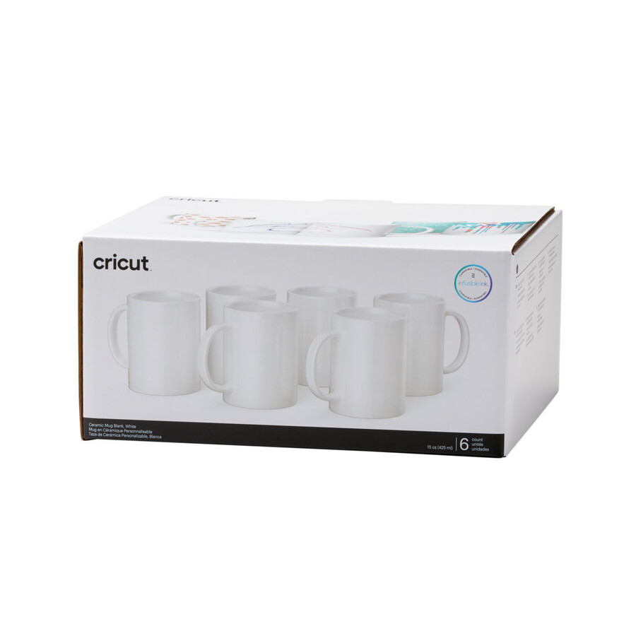 keramisk mugg blank vit - 425 ml 6 st