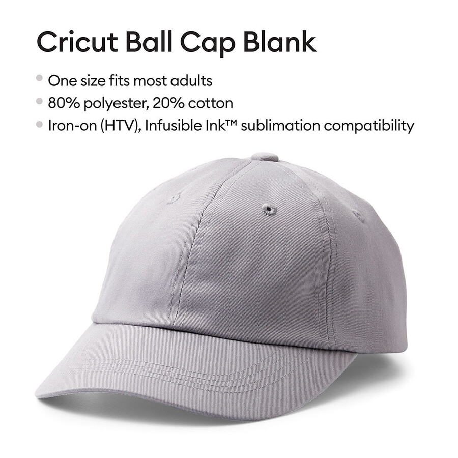 cricut ball cap blank grå 1 st