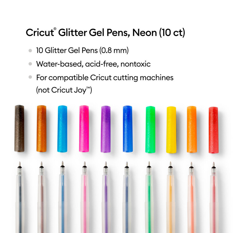glittergelpennor 08 mm regnbåge 10 st