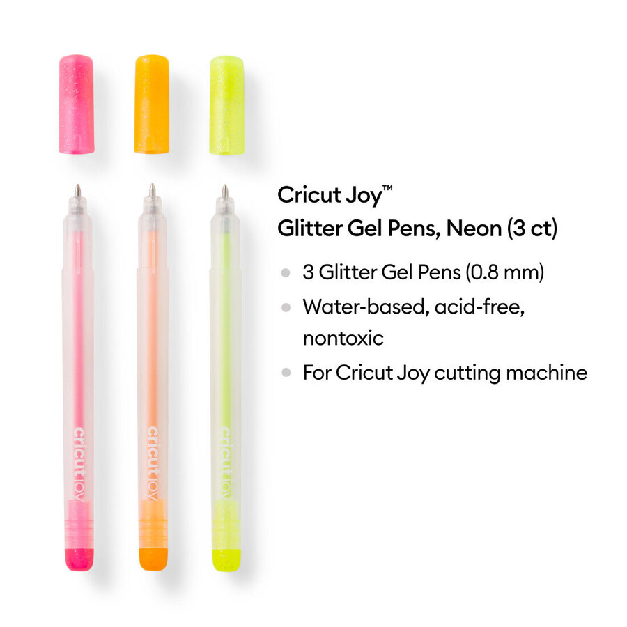 cricut joy glitter gelpennor 08 mm neon 3 st