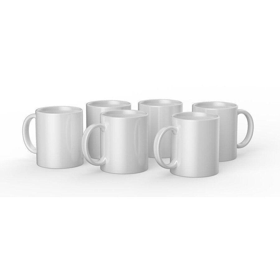 keramisk mugg blank vit - 340 ml 6 st