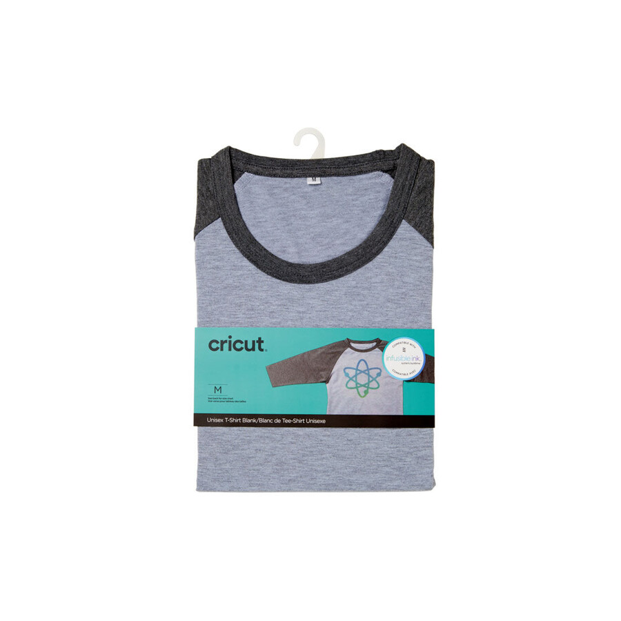 unisex t-shirt för vuxna blank raglanfärgad i mörkljusgrå melerad